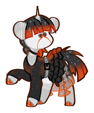 Looking pose gothic unicorn